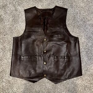 Roma Leather Mens Conceal Handgun Carry Vest Inner Pockets Brown XL USA